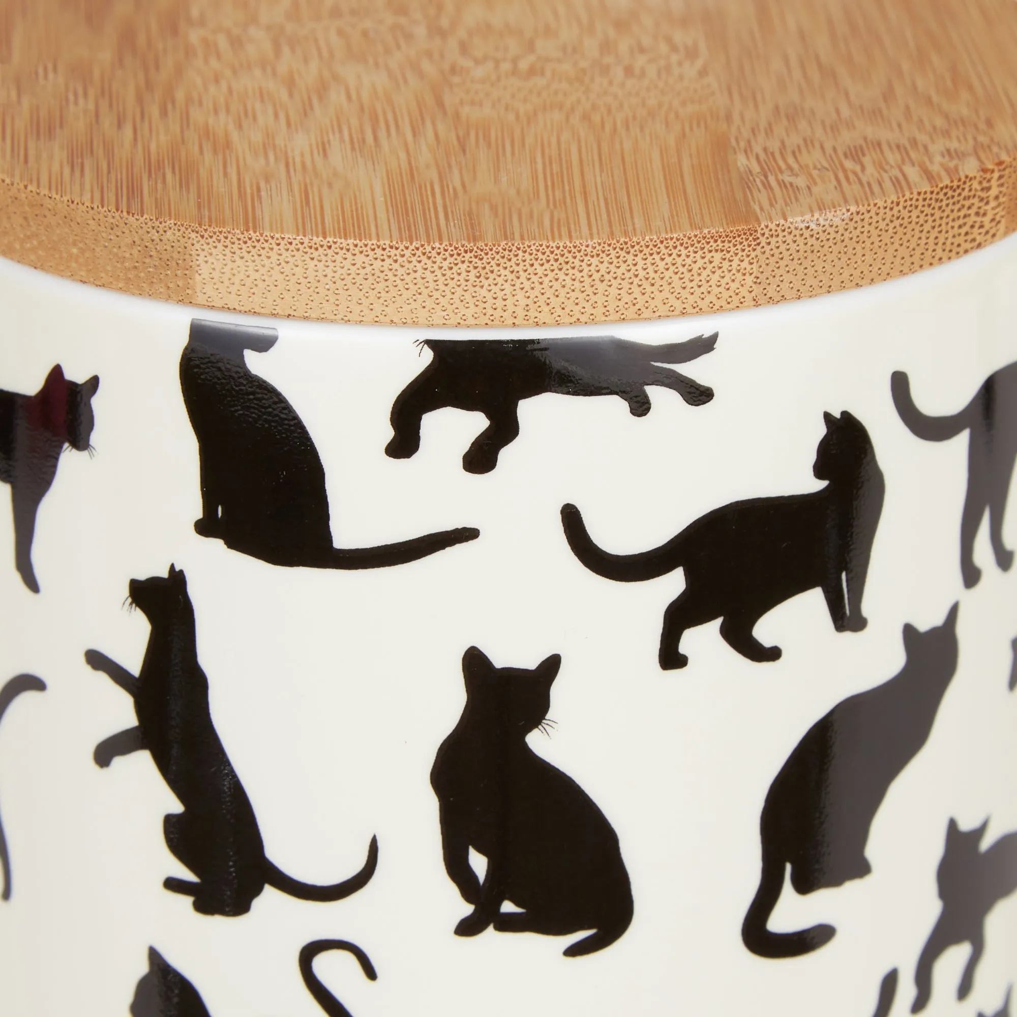 Black/White Cat's Meow Pet Treat Canister 4 Cup Capacity