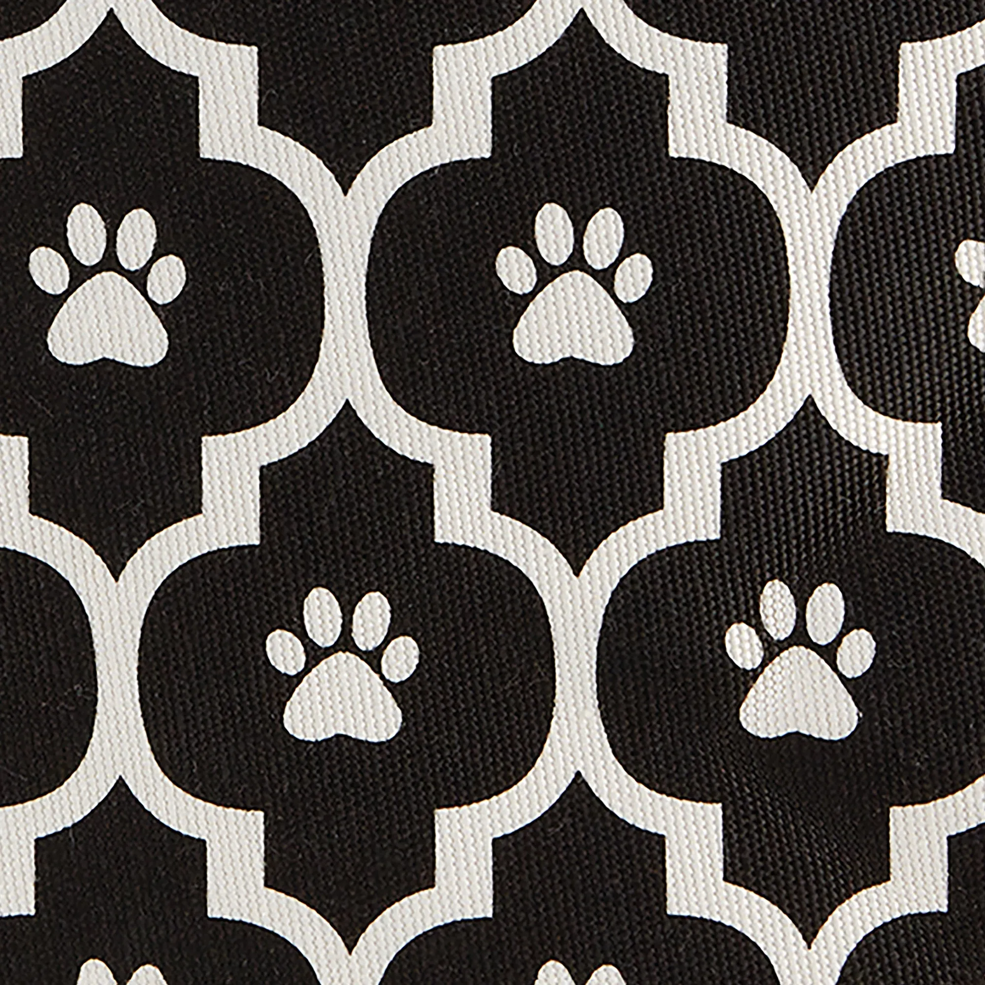 Bone Dry Pet Storage Bin, Lattice Paw Print, Black, Medium Round - 15x12"