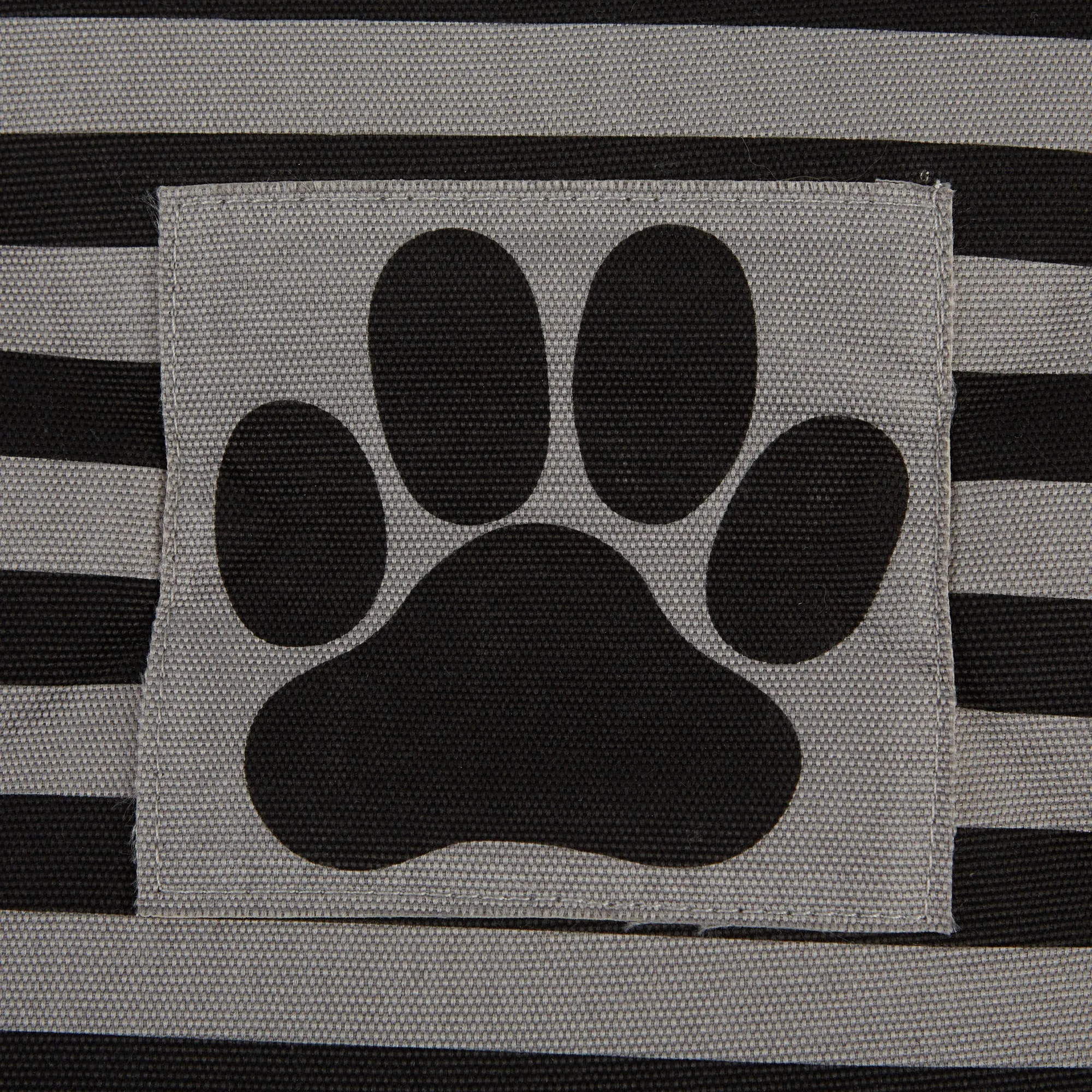 Bone Dry Pet Storage Bin, Striped Paw Patch, Black, Small - 14x8x9"