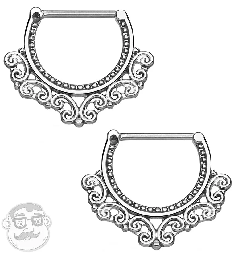 Brass Beaded Filigree Nipple Clicker Rings