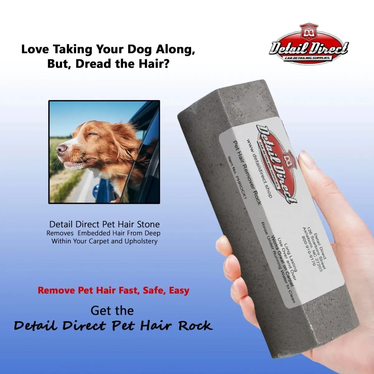 DETAIL DIRECT Pet Hair Remover Rock