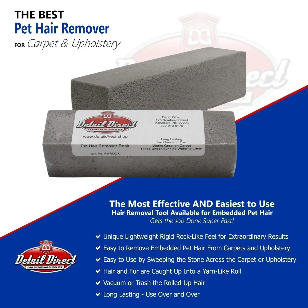 DETAIL DIRECT Pet Hair Remover Rock