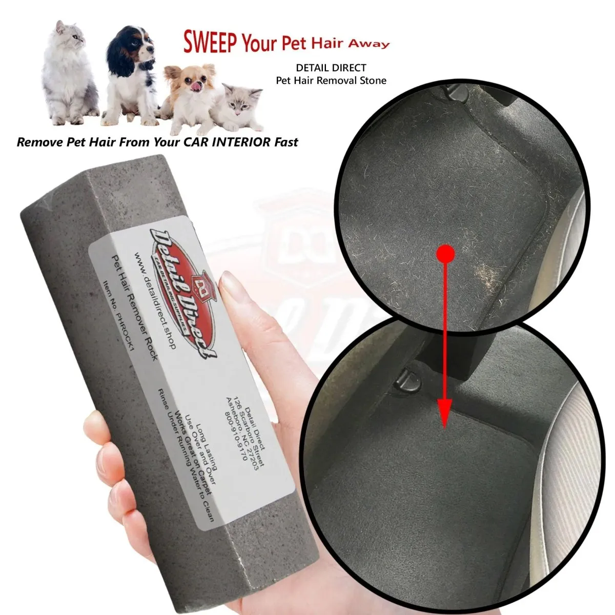 DETAIL DIRECT Pet Hair Remover Rock