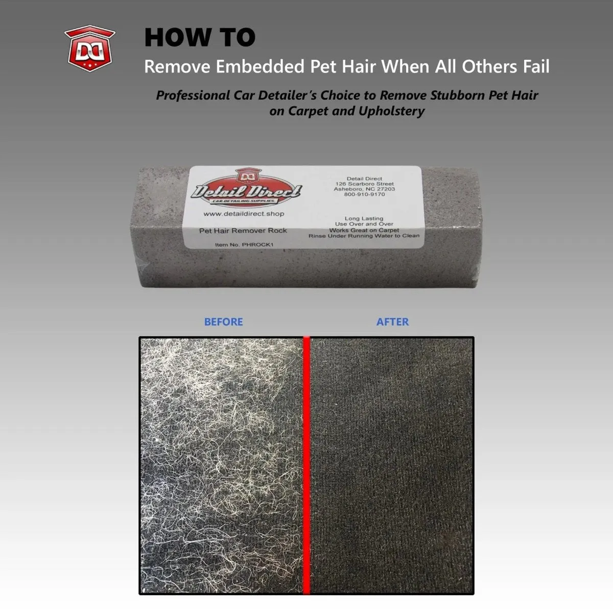 DETAIL DIRECT Pet Hair Remover Rock