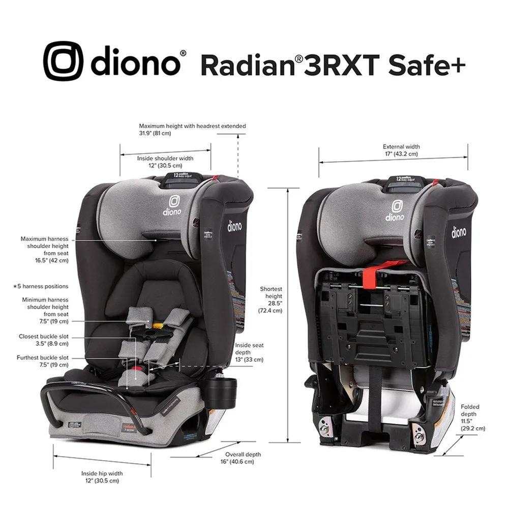 Diono Radian 3RXT SafePlus Convertible Car Seat - Grey Slate