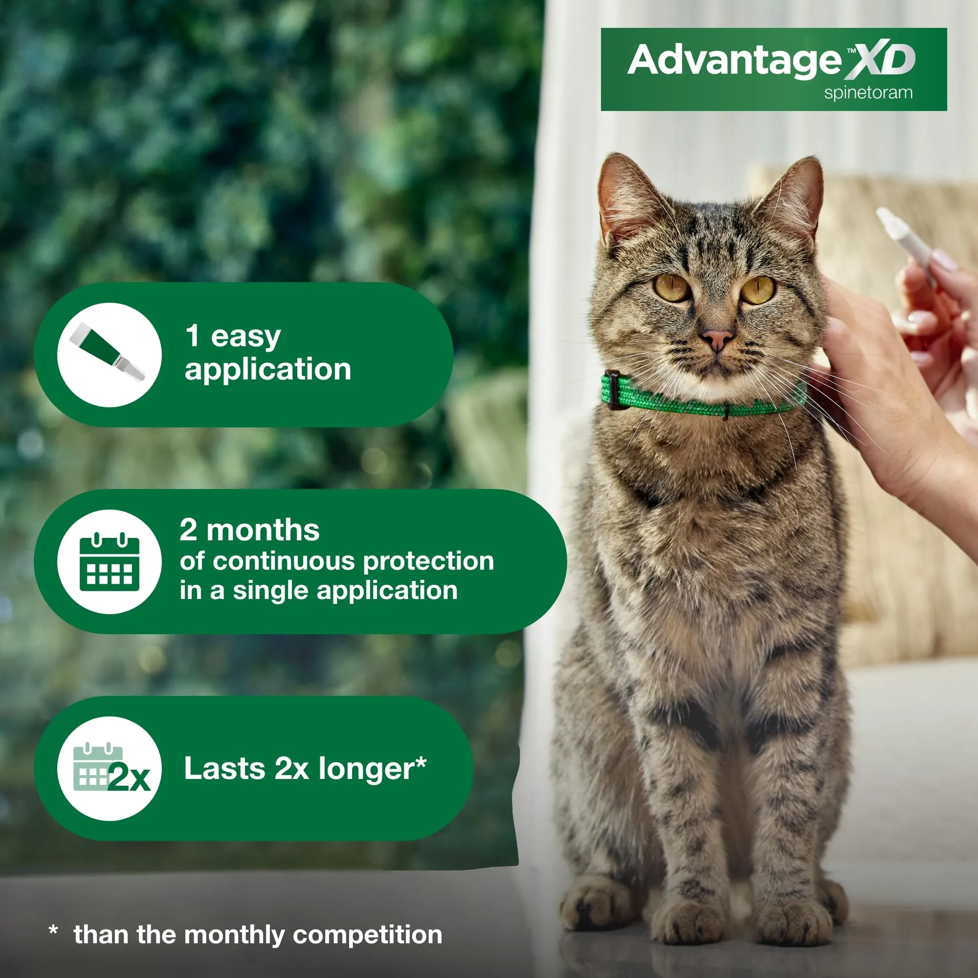Elanco Advantage XD Extended Large Cat 4-Month 2-Dose Flea and Tick Spot-on Treatment - 9  Lbs - 2 Pack