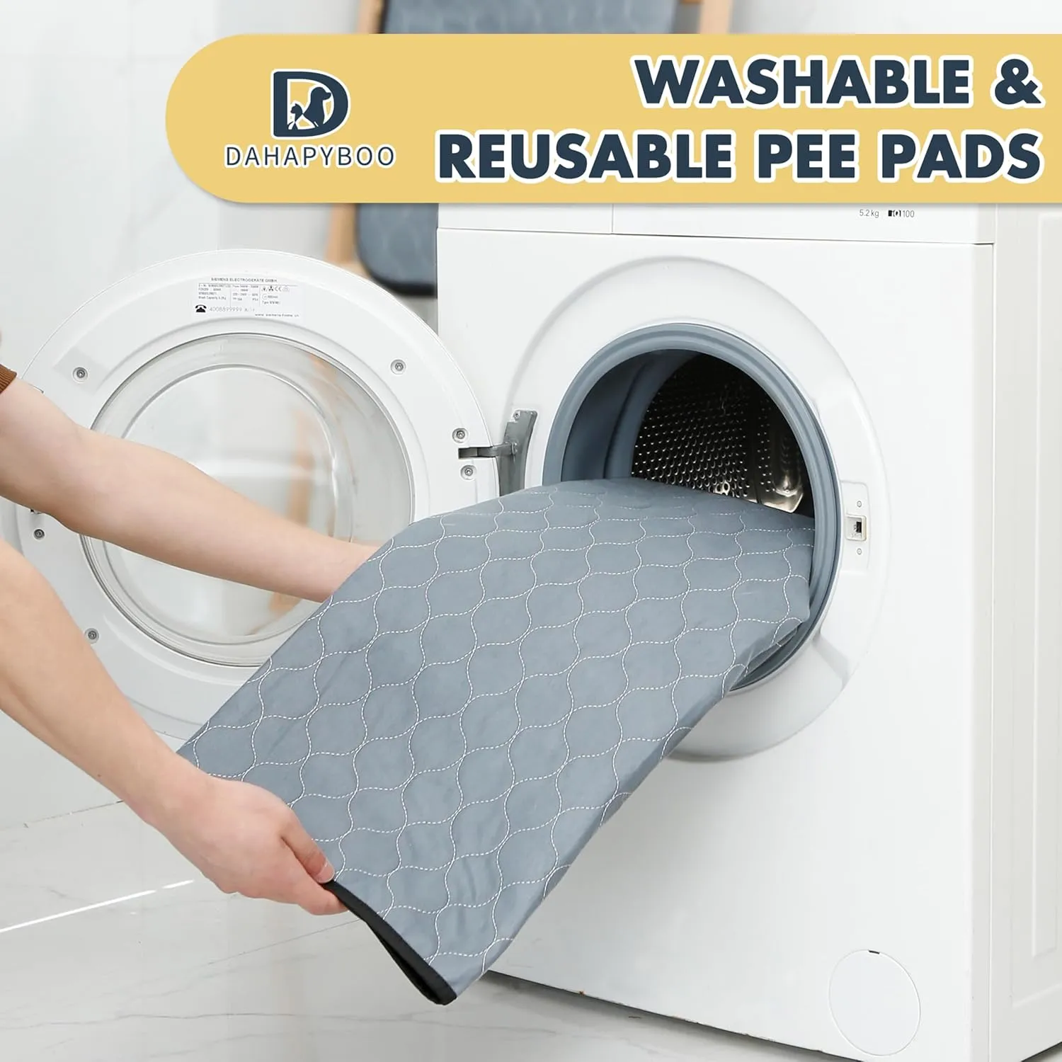 Extra Large Washable Pee Pads for Dogs,4 Pack Reusable Puppy Pads for Dogs,36x48 Non-Slip Waterproof Pet Training Pads for Crate, Playpen, Bed, Sofa,Whelping Box, Potty Training