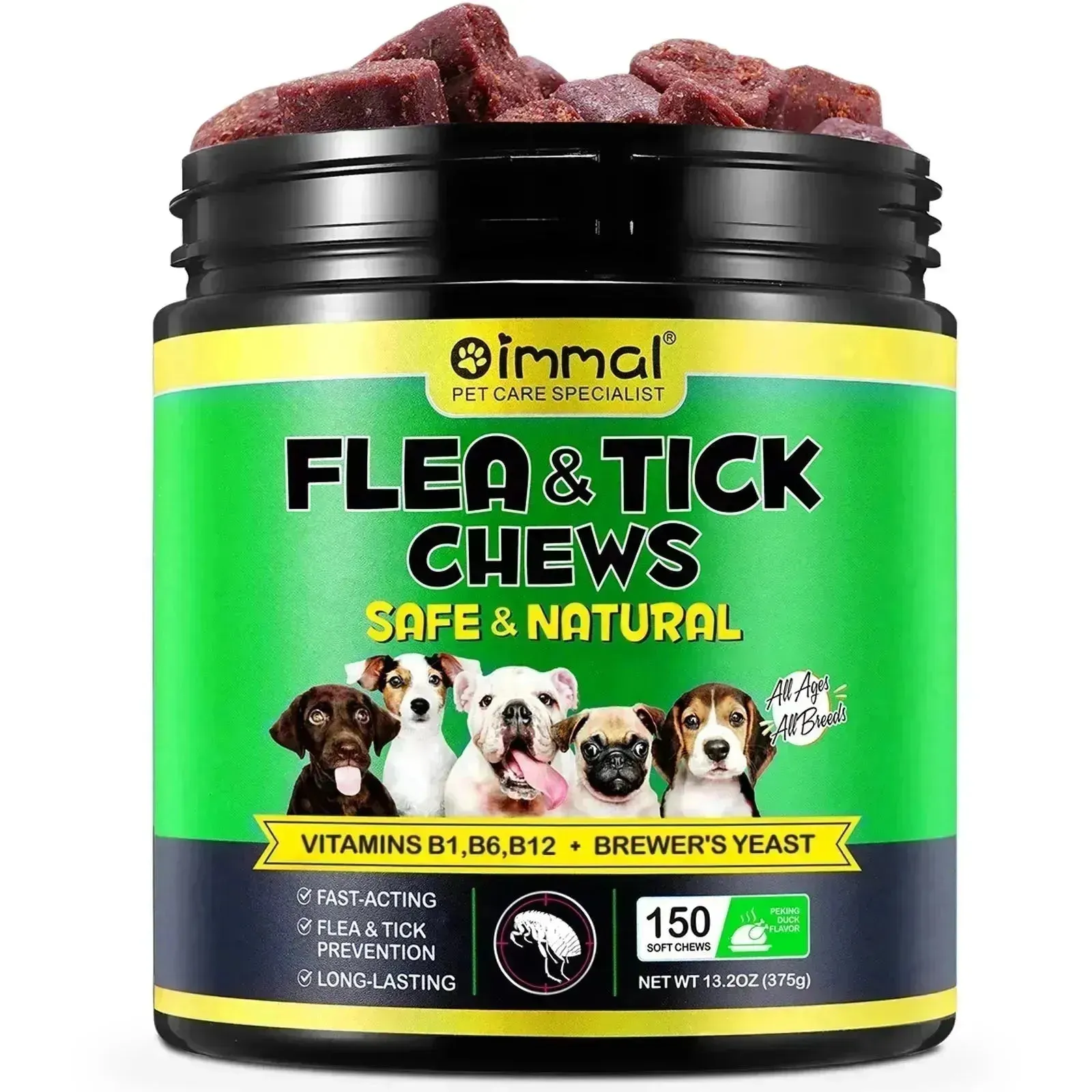 Flea & Tick Prevention Chews for Dogs, 150 Pcs, Peking Duck Flavor