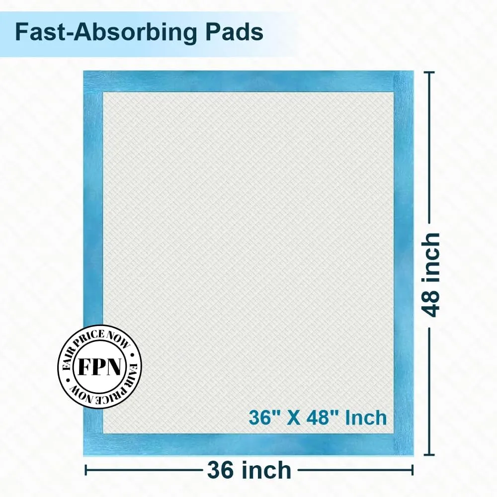 FPN Puppy Pee Pads for Dogs -100 Pack, (36x48 Inch) - XXL Heavy Duty 5-Layer Training Pads Instant Absorption, Leak-Proof, Odor Control, Extra Absorbent, Durable Puppies Dog Pads