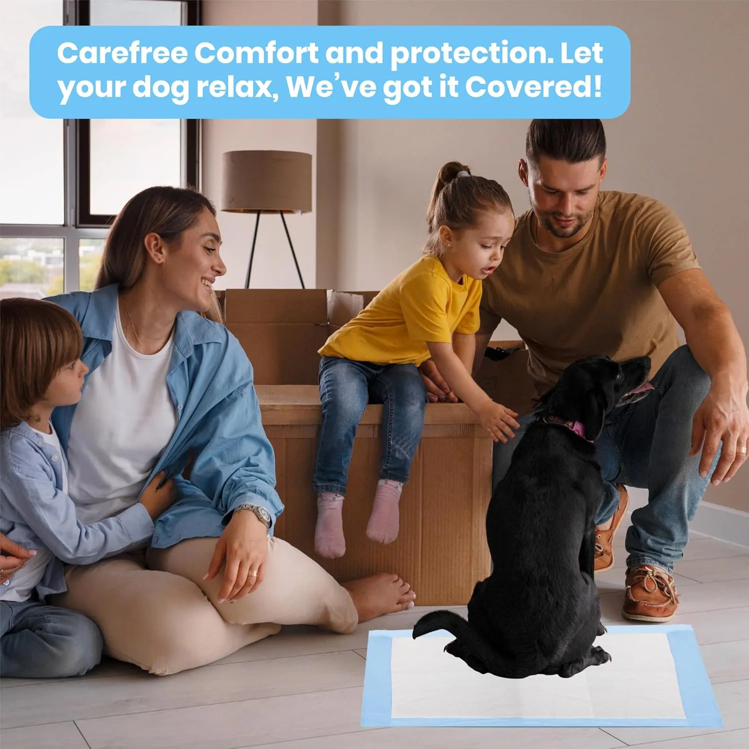 FPN Puppy Pee Pads for Dogs -100 Pack, (36x48 Inch) - XXL Heavy Duty 5-Layer Training Pads Instant Absorption, Leak-Proof, Odor Control, Extra Absorbent, Durable Puppies Dog Pads