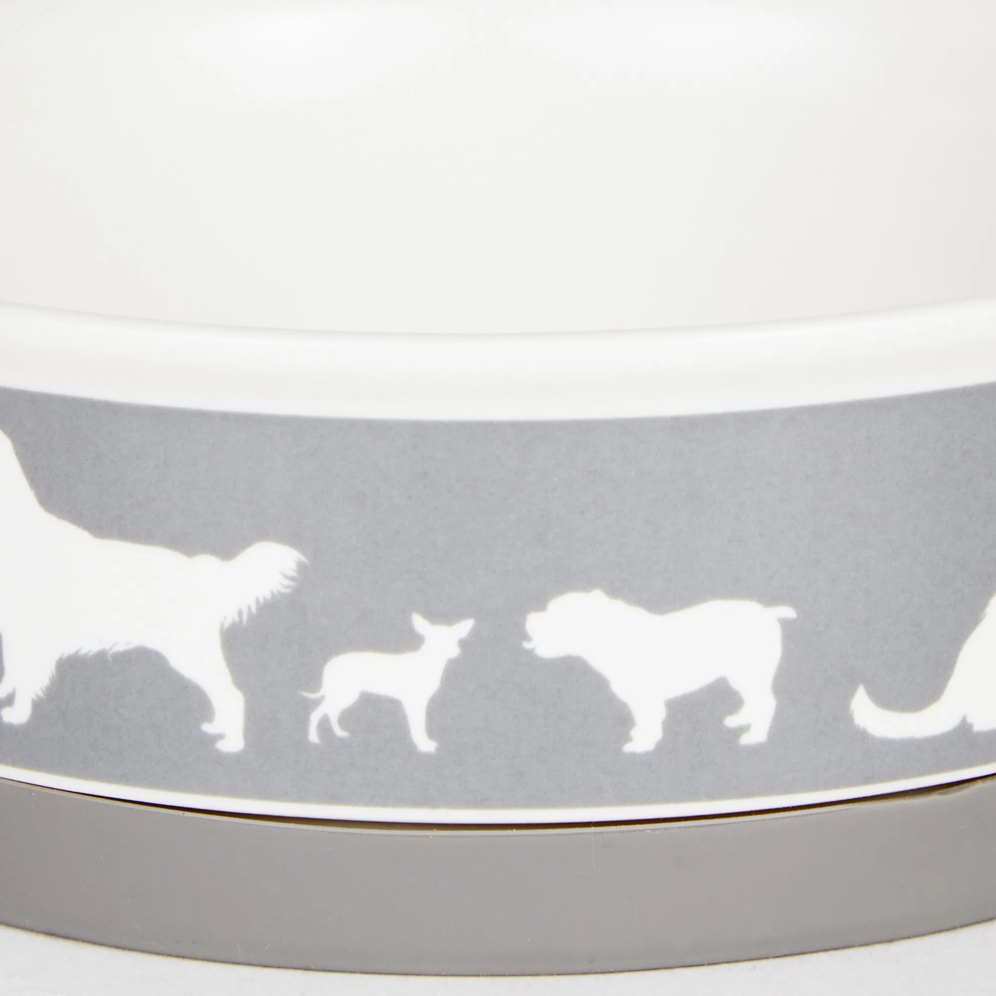 Gray Dog Show Pet Bowl Set of 2, Large 3.75 C. Capacity