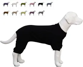Lovelonglong Ribbed Dog Pajamas Cotton Knitted Dog Jumpsuits 4 Legged All Season Warm Pet Bodysuits for Large Medium Small Dogs Black S