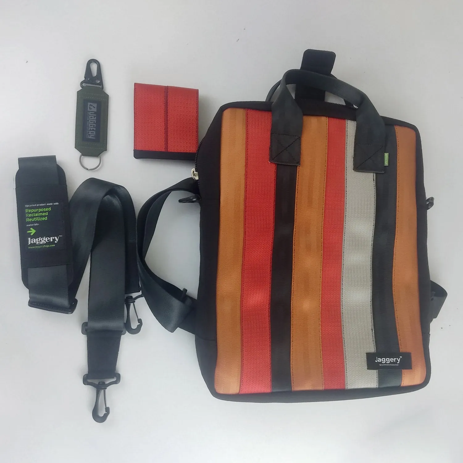 Museum of Fade Mote One Backpack in Ex-Cargo Belts and Rescued Car Seat Belts [15" Latop Bag]