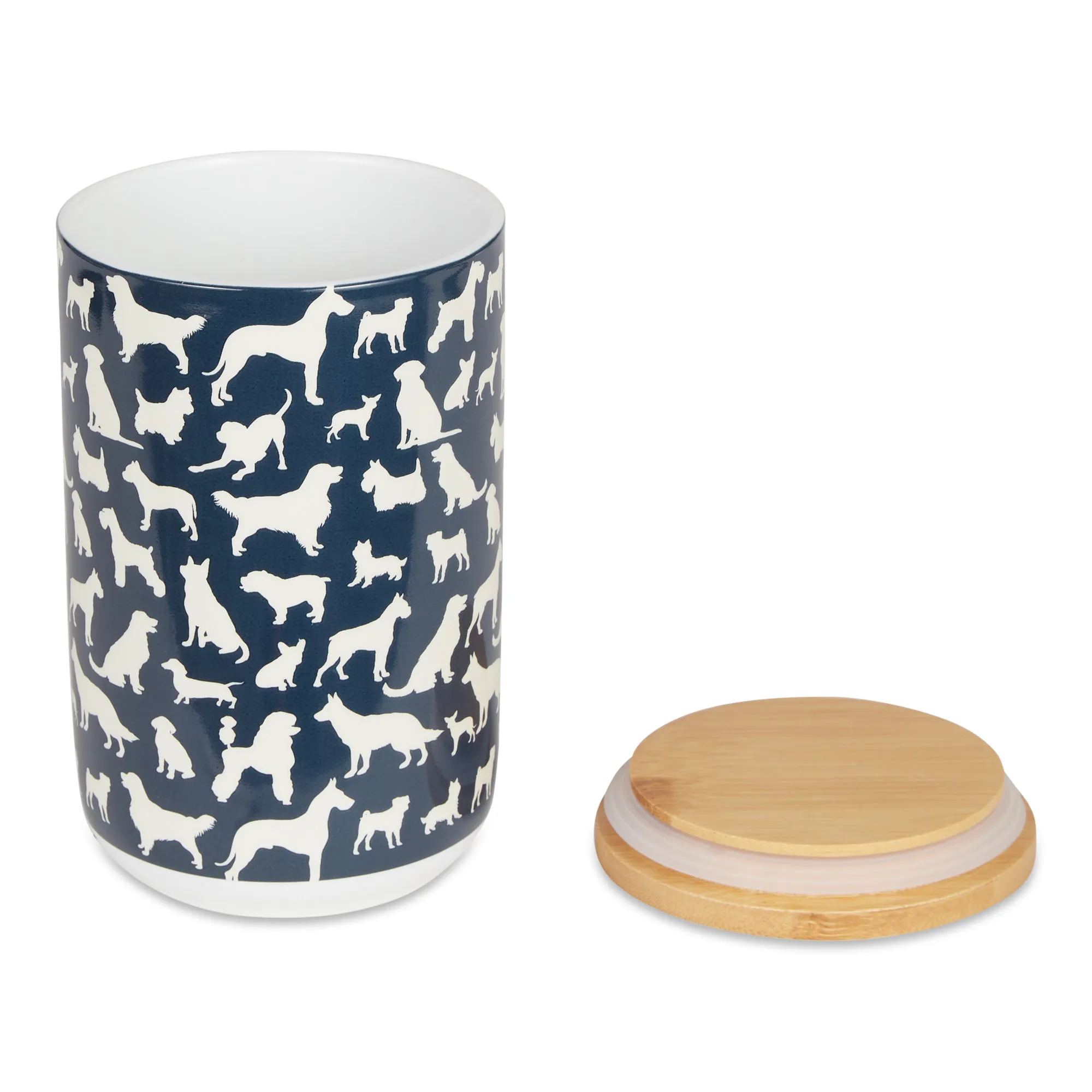 Navy Dog Show Pet Treat Canister 4 Cup Capacity