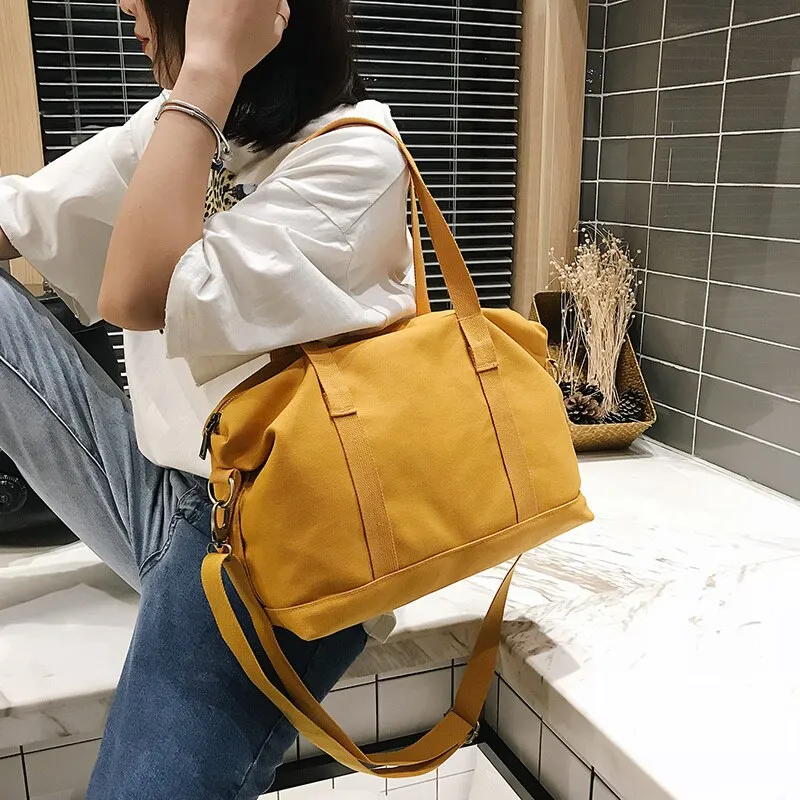 New Fashion Travel Bags Women Large Capacity Shoulder Bag High Quality Canvas Storage Bag Mujer Bag