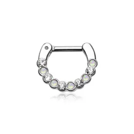 Opal Septum Clicker Colorline Glistening Multi Gem Septum Ring