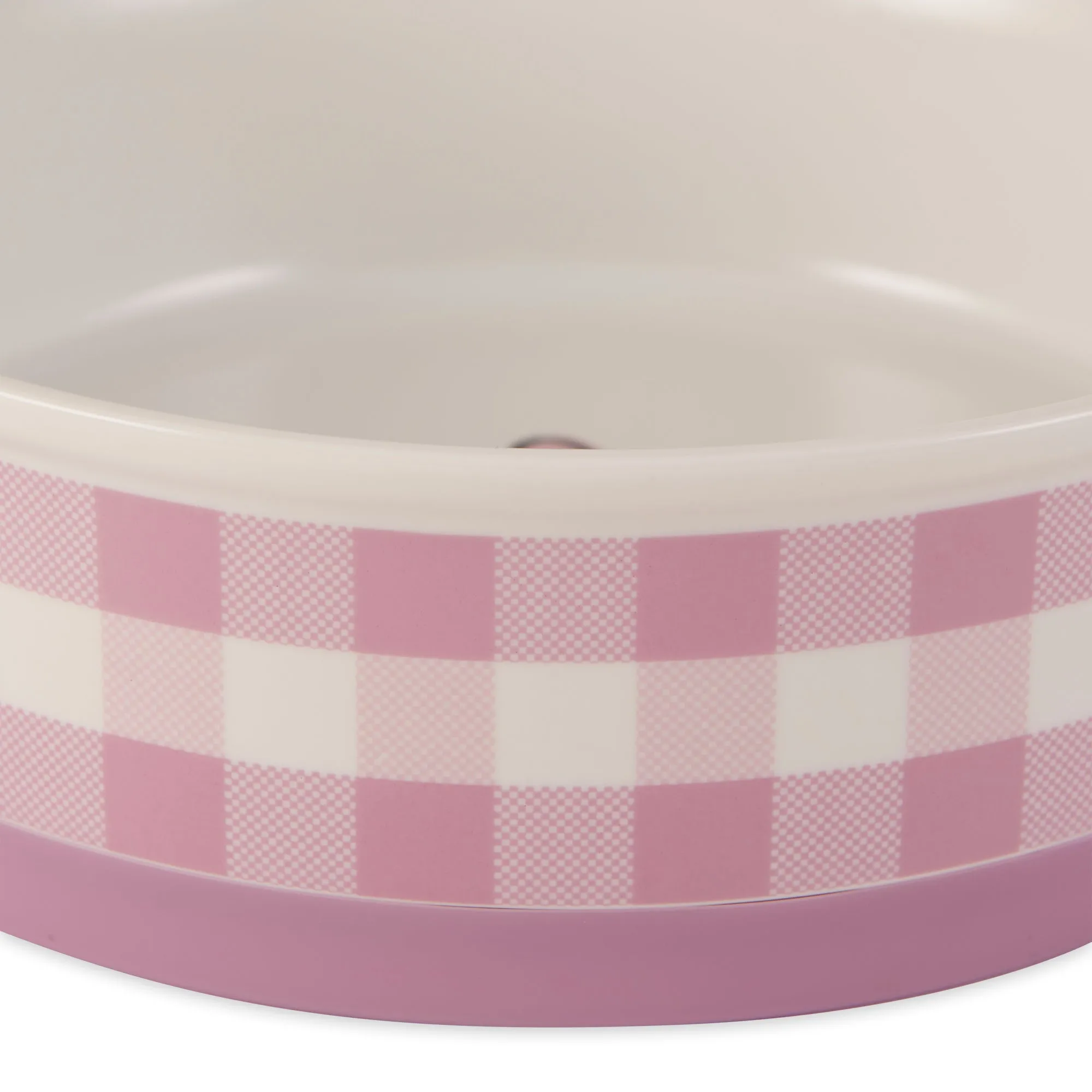 Pansy Petite Check Pet Bowl Set of 2, Large 3.75 C. Capacity