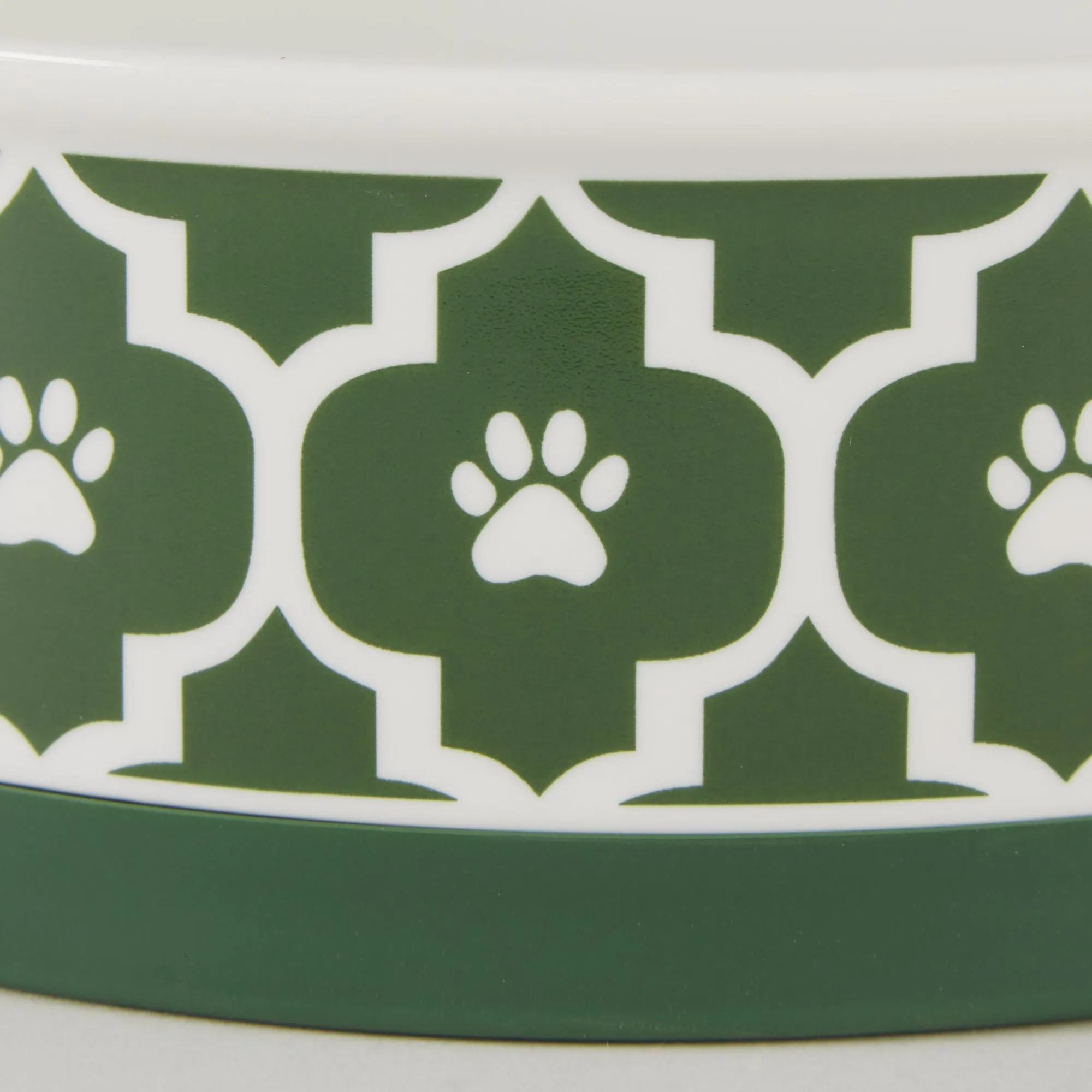 Pet Bowl Lattice Hunter Green Small 4.25Dx2H Set of 2