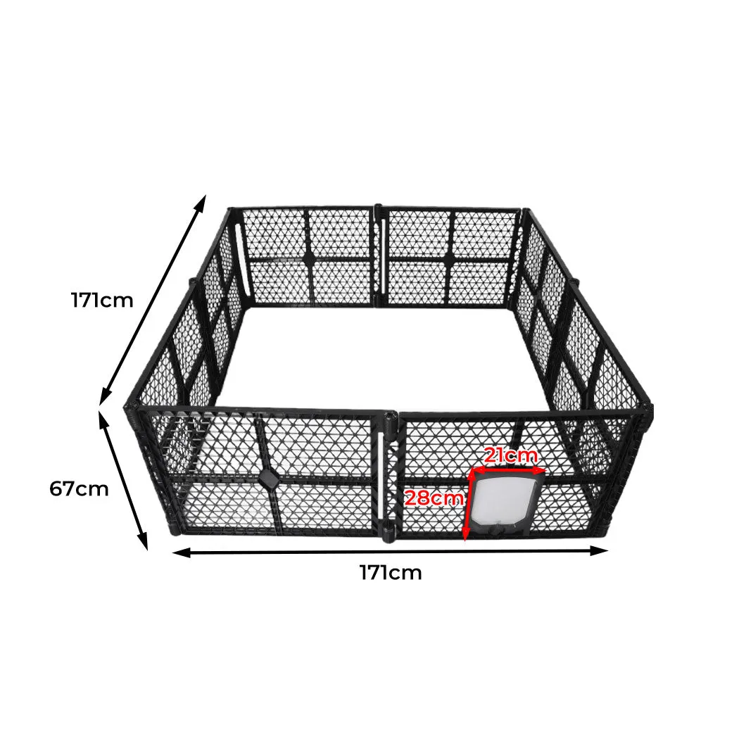 Pet Playpen Foldable Portable Dog Play Pens Plastic Garden Outdoor - 8 Panels