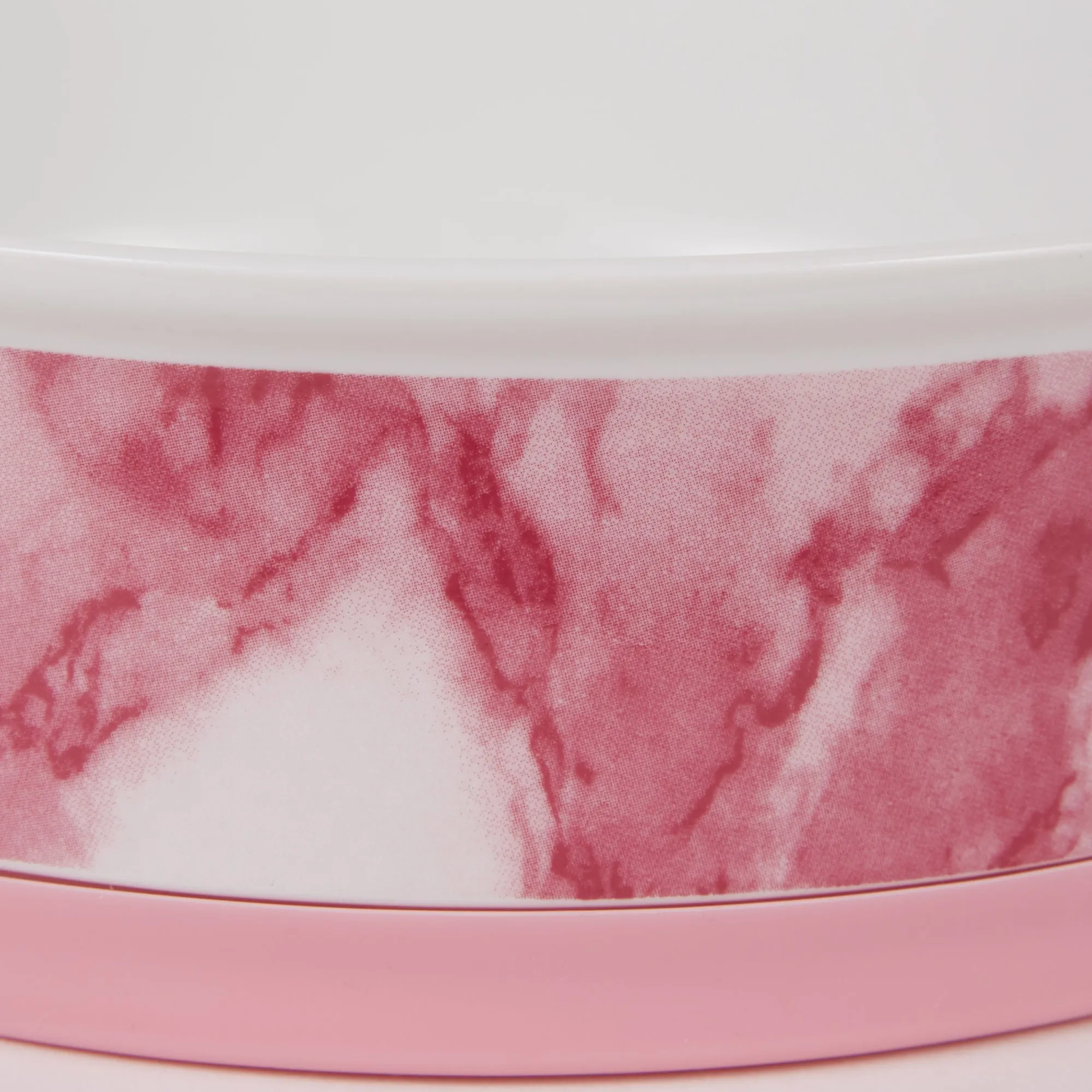 Pink Marble Pet Bowl Set/2, Large 3.75 C. Capacity