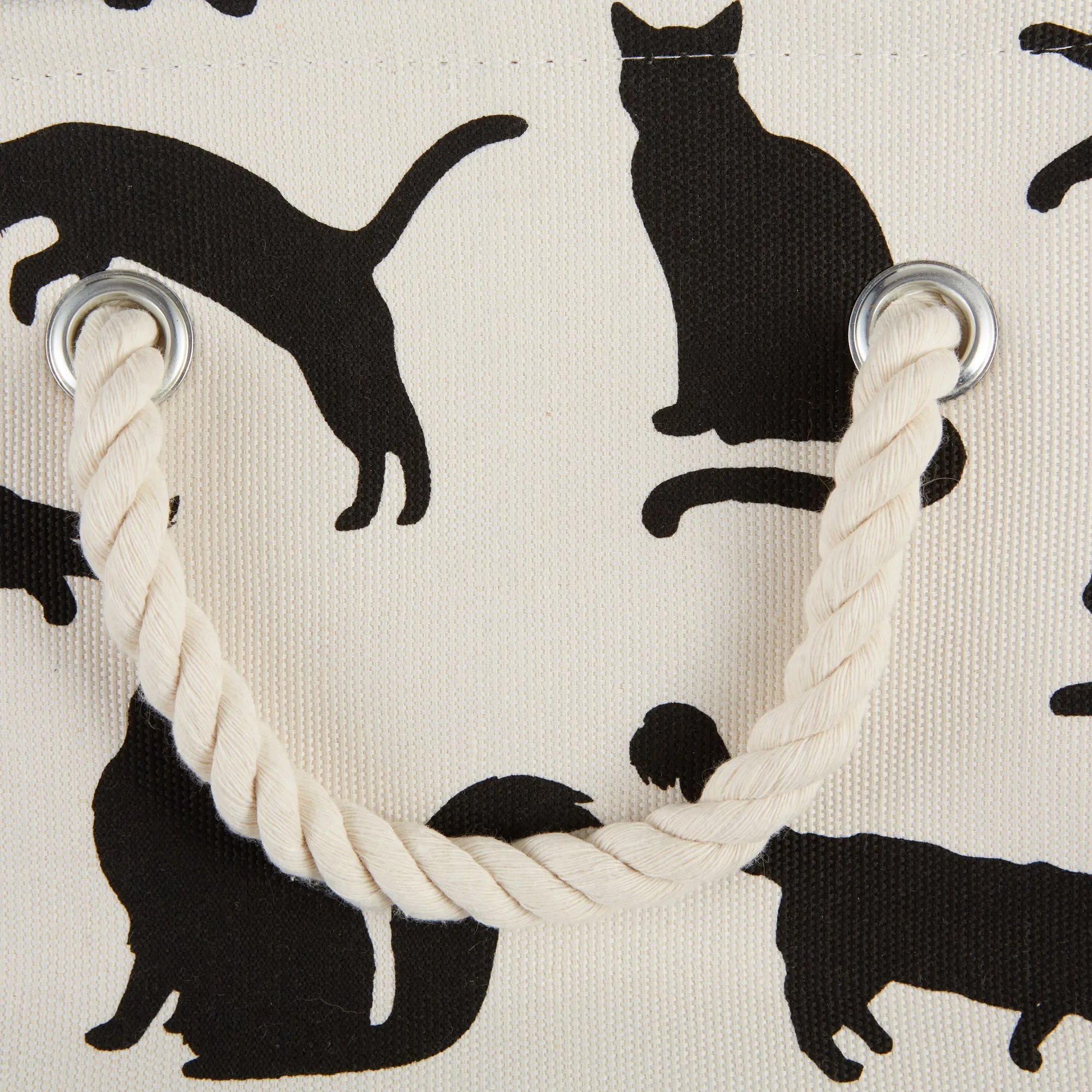 Polyester Pet Bin Cats Meow Round Small 9X12X12