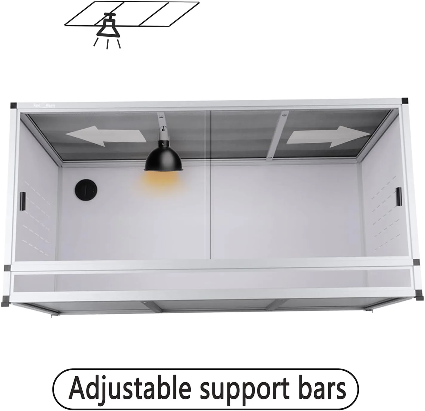 PVC Reptile Enclosure 48 * 24 * 24" Space Efficient Large Reptile Terrarium Habitat 120 Gallon for Bearded Dragon Gecko Lizard Snake, Wide Vivarium with Sliding Doors Lock (2pcs-White Panels)