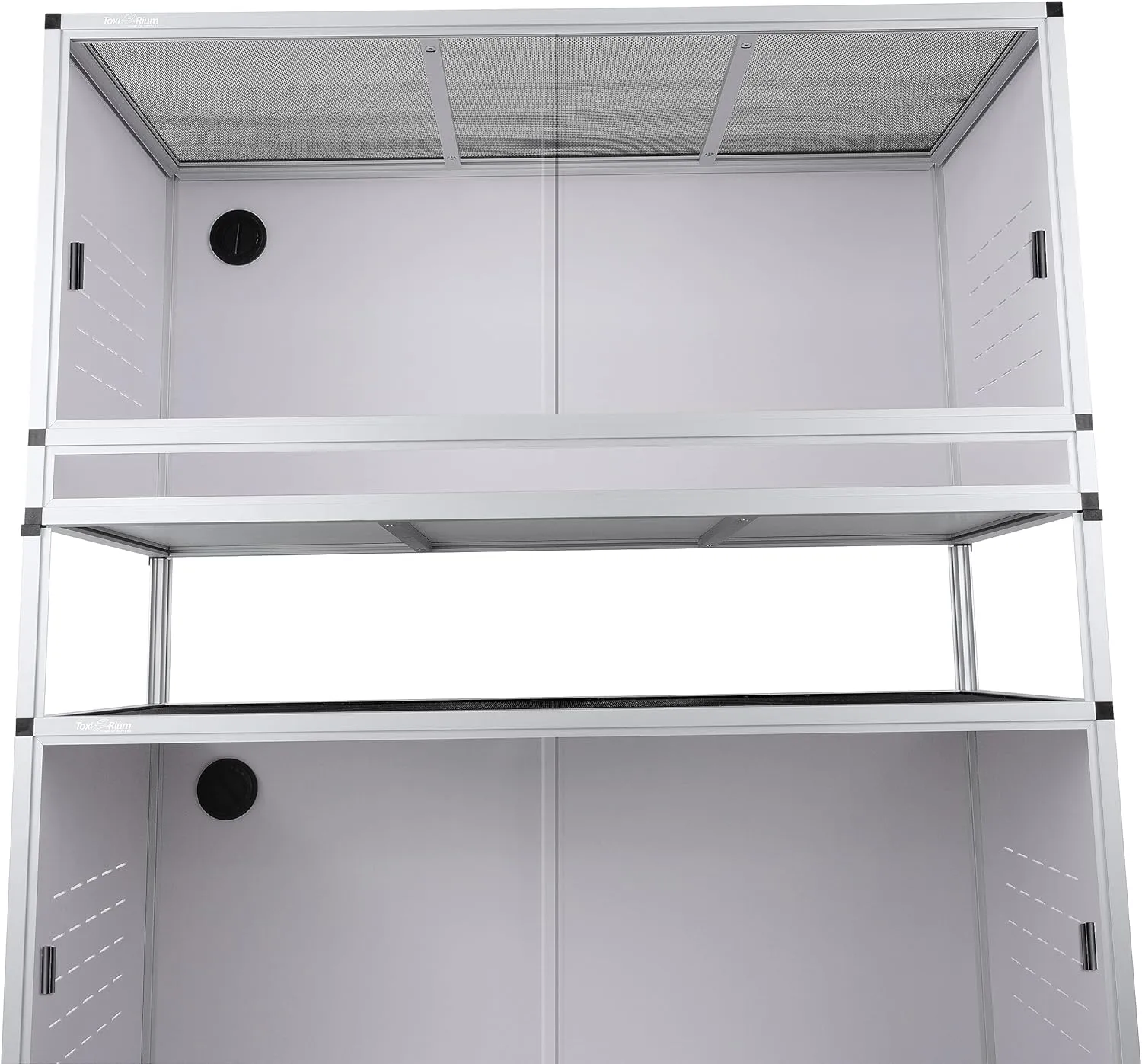PVC Reptile Enclosure 48 * 24 * 24" Space Efficient Large Reptile Terrarium Habitat 120 Gallon for Bearded Dragon Gecko Lizard Snake, Wide Vivarium with Sliding Doors Lock (2pcs-White Panels)