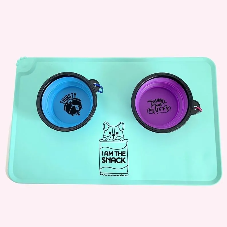 "Hangry" Purple Dog Food Mat