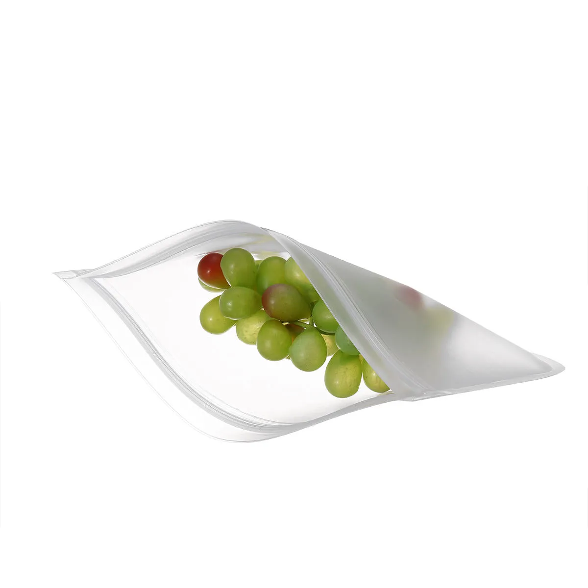Reusable Frosted PEVA Food Storage Bag - Sandwich, Snack, Lunch, Fruit, Kitchen Container