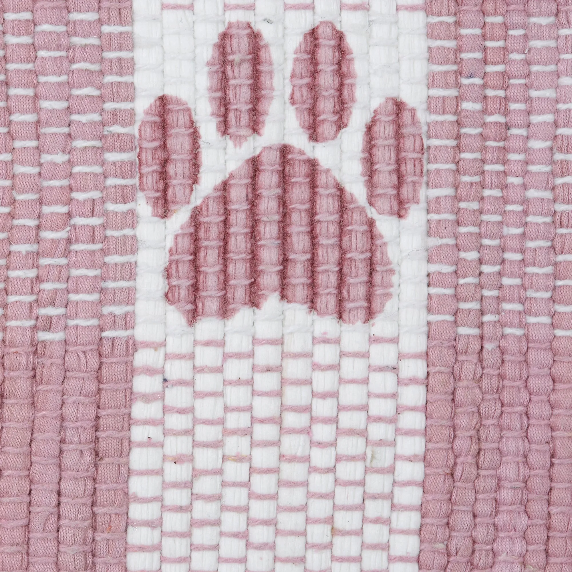 Rose & White Printed Paw Pet Feeding Mat 12X18 Set of 2