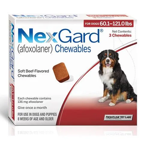 RX NexGard Chewable Tablets for Dogs 3 Treatments