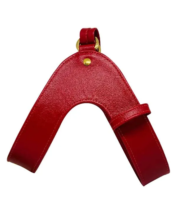 Scarlet Red Leather Cat Harness