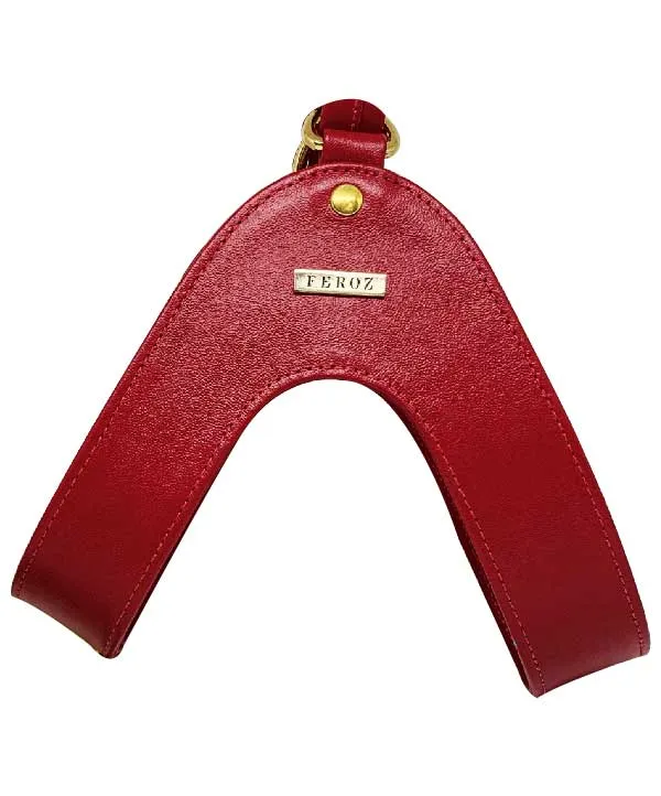 Scarlet Red Leather Cat Harness