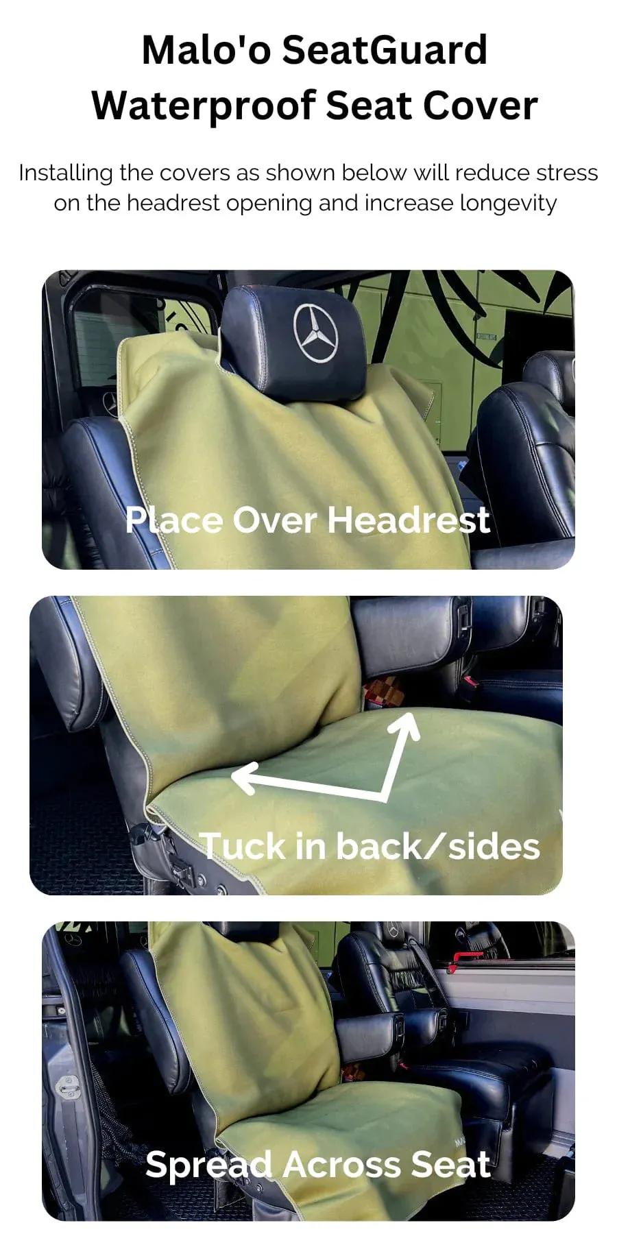 SeatGuard Non-Slip Waterproof Car Seat Cover (2 Pack)