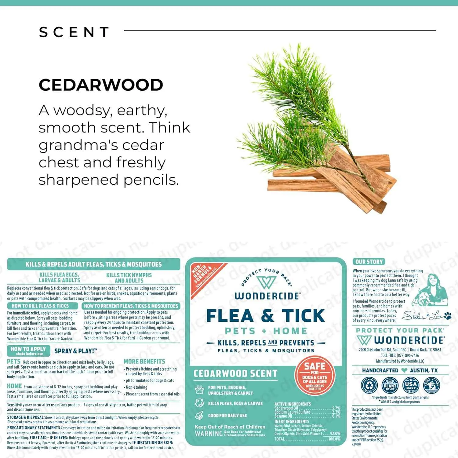Wondercide Flea, Tick & Mosquito Control Spray for Pets   Home